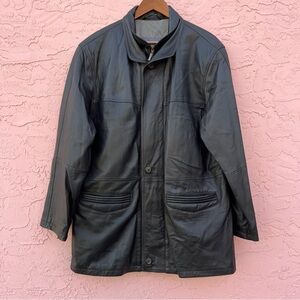 Vintage Bugatti Nappa Leather Jacket Coat Black 90s Mens Size 52